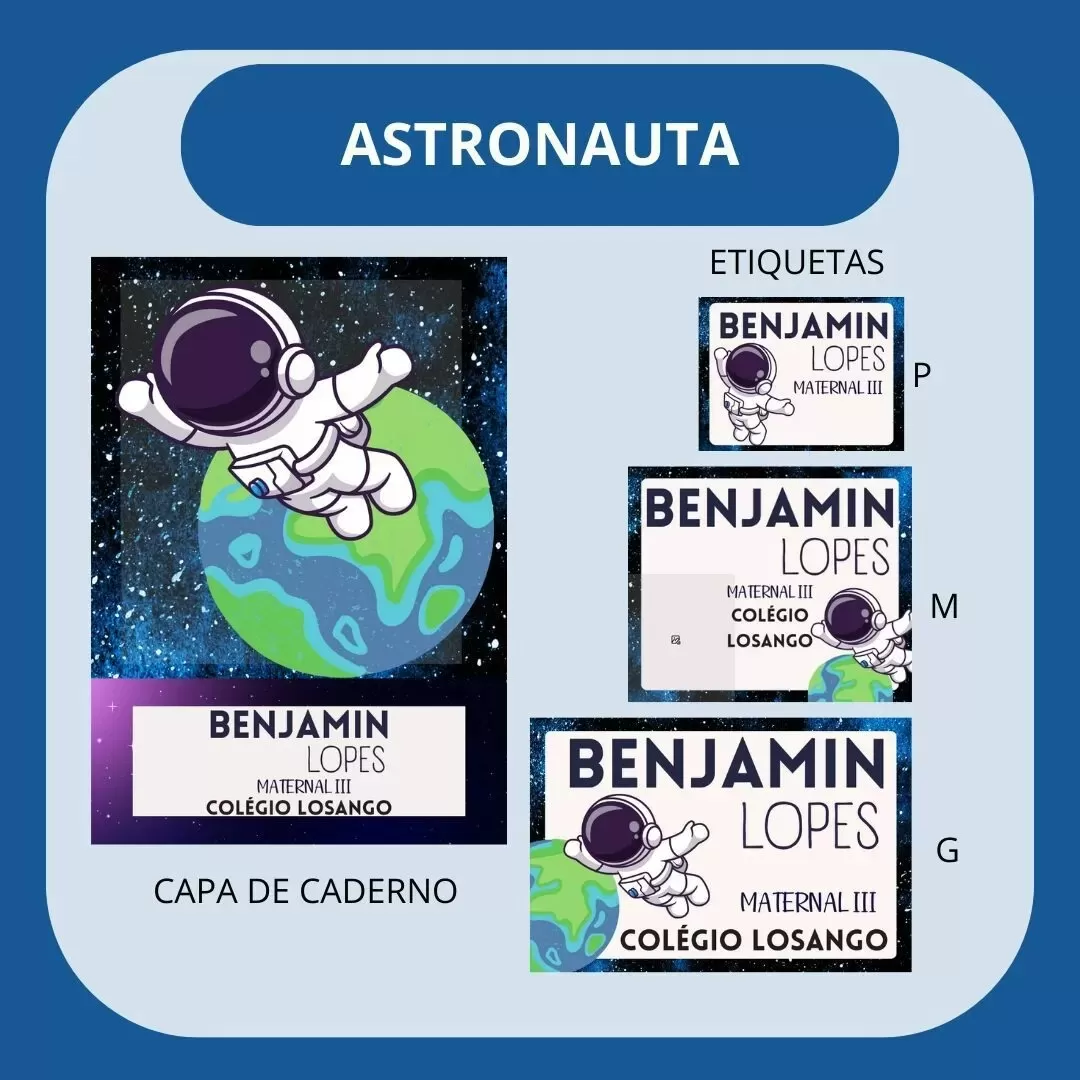 Etiquetas Escolares Volta S Aulas Astronauta Hully