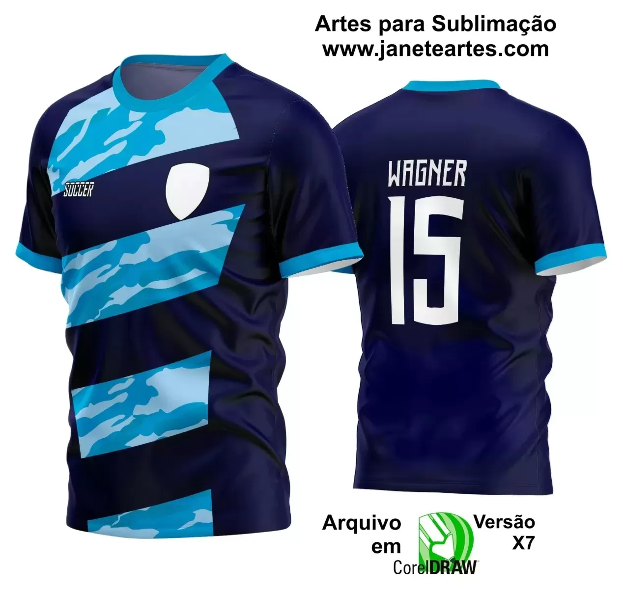  Template Camisa Azul - Jogos Internos 2024 - Time Amador - Futebol 2024