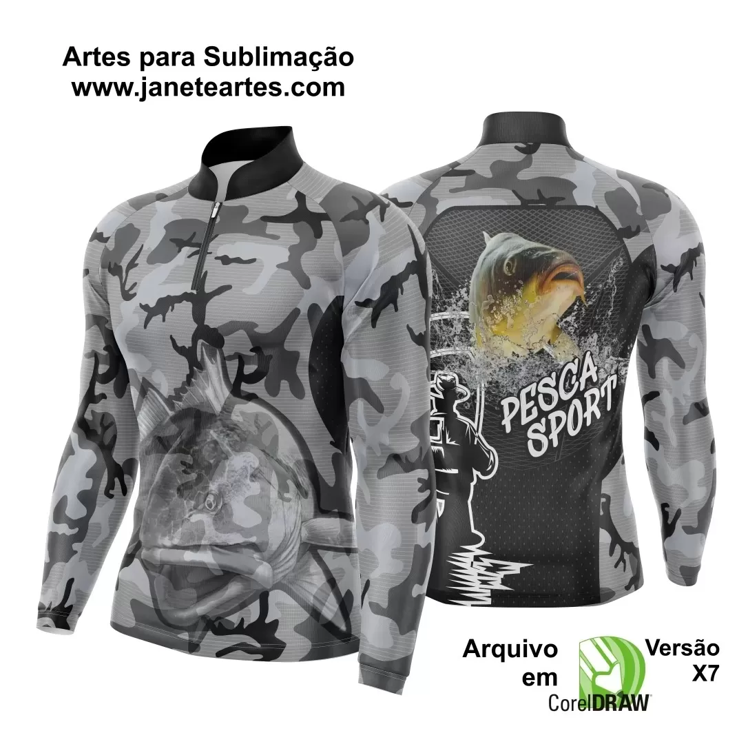 Arte Vetor Camisa Pesca Esportiva