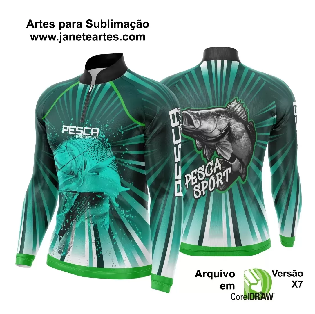 Arte Vetor Camisa Pesca Esportiva