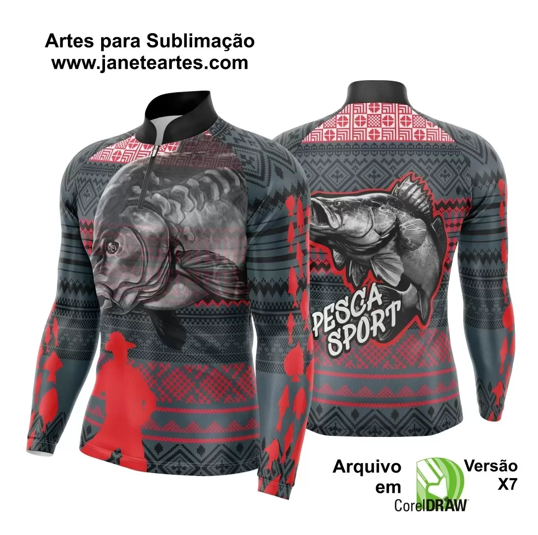 Arte Vetor Camisa Pesca Esportiva