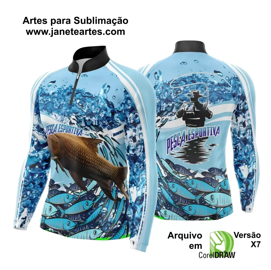 Arte Vetor Camisa Pesca Esportiva