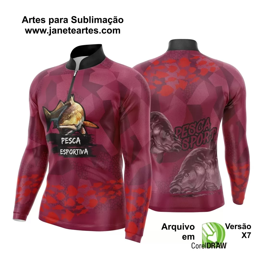 Arte Vetor Camisa Pesca Esportiva