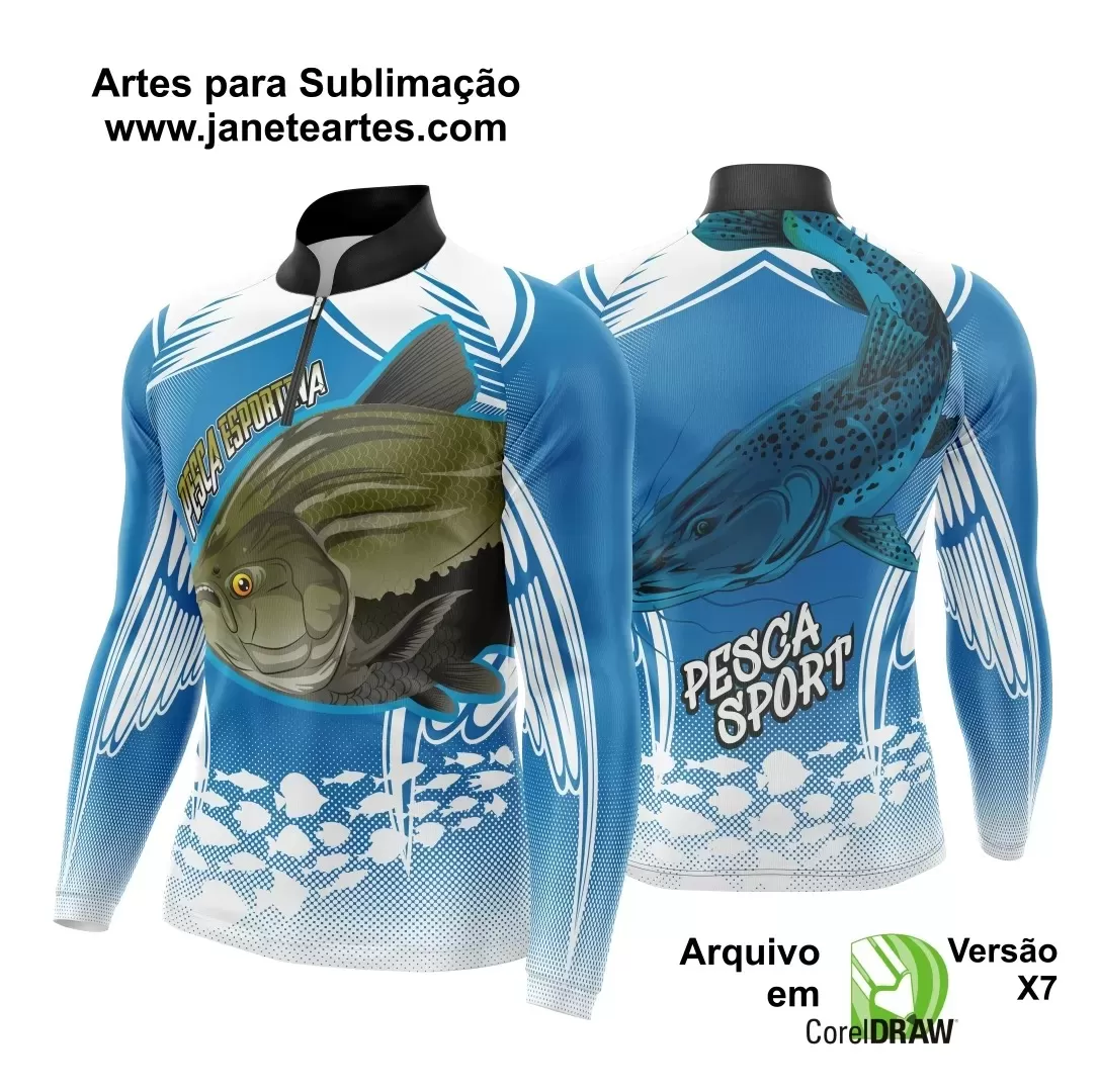 Arte Vetor Camisa Pesca Esportiva