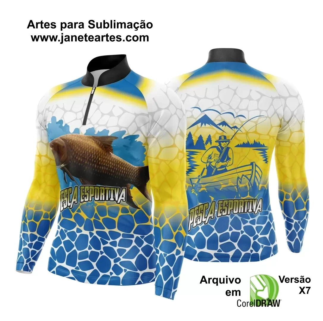 Arte Vetor Camisa Pesca Esportiva