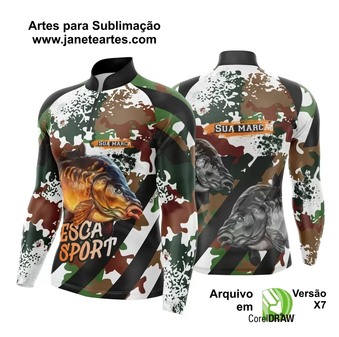 Arte Vetor Camisa Pesca Esportiva