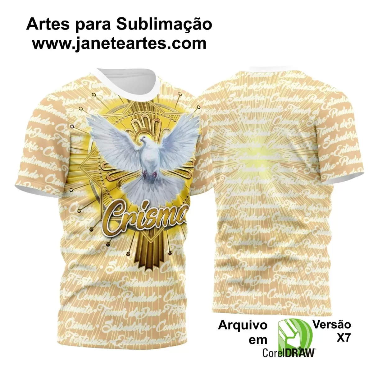 Arte Vetor Camisa Religião - Crisma | Modelo 12