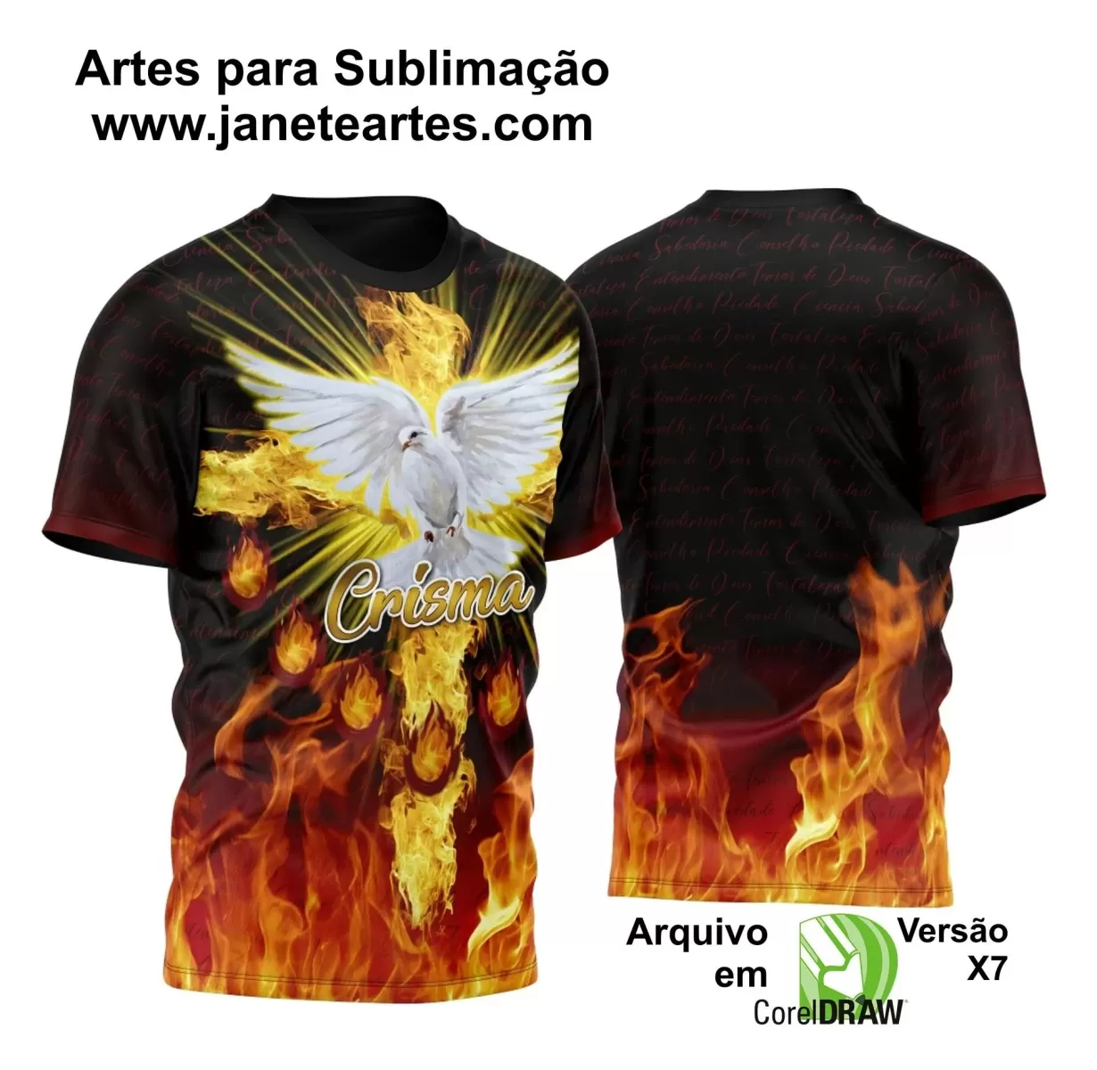 Arte Vetor Camisa Religião - Crisma | Modelo 15