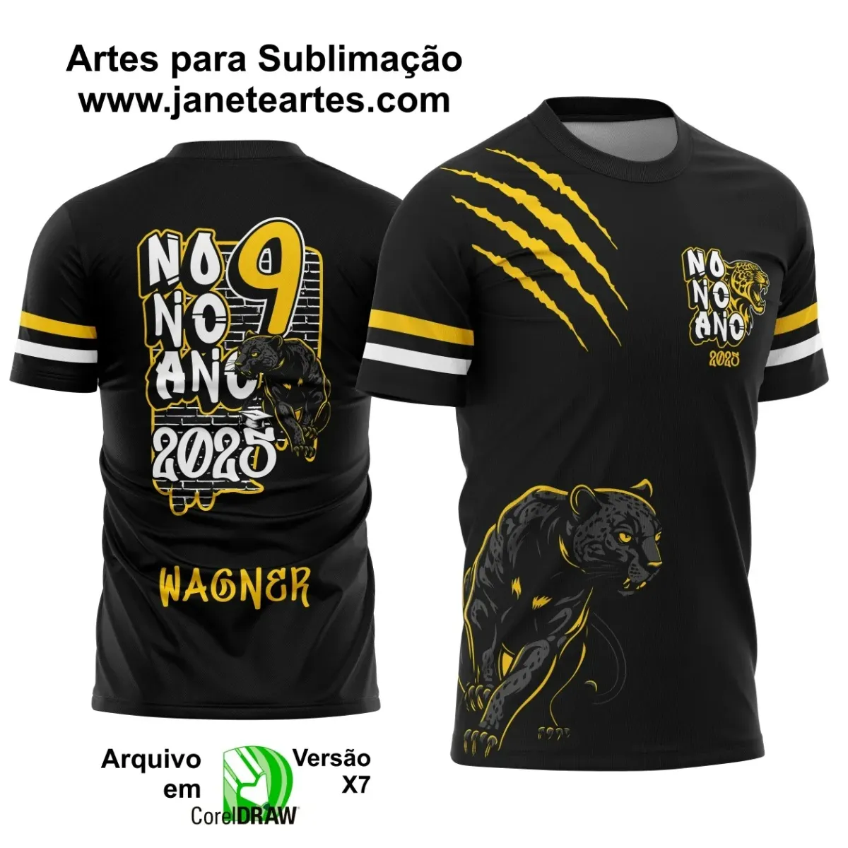 Arte Vetor Camiseta - Nono Ano Pantera 2025 – Formandos 9º Ano 2025