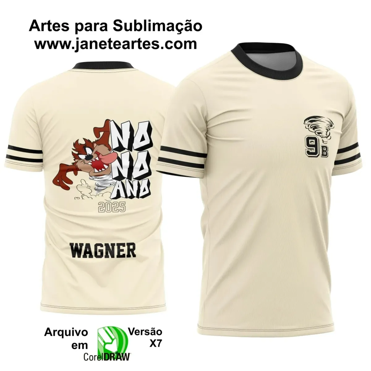 Arte Vetor Camiseta - Nono Ano Taz Mania 2025 – Formandos 9º Ano 2025