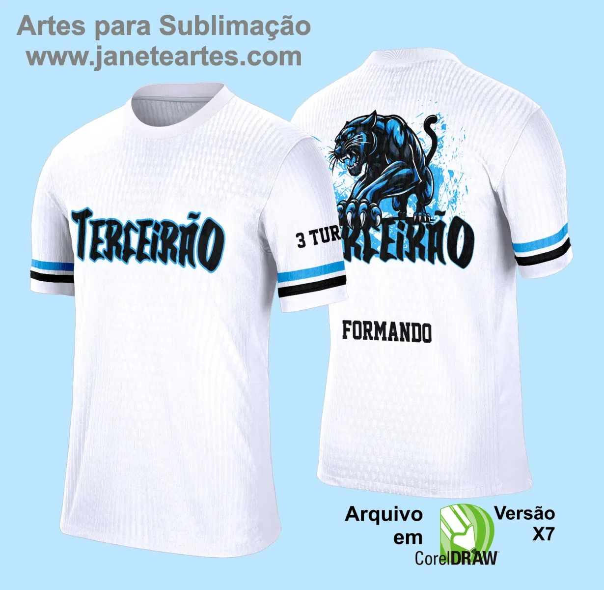 Arte Vetor Camiseta - Terceirão Pantera 2025 – Formandos 3º Ano 2025