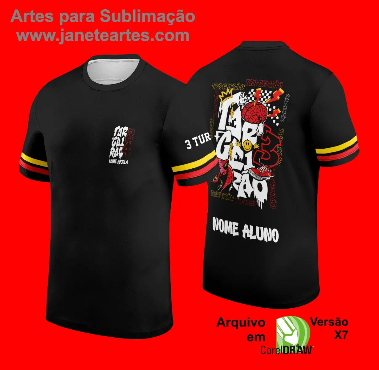 Arte Vetor Camiseta - Terceirão Pantera 2025 – Formandos 3º Ano 2025