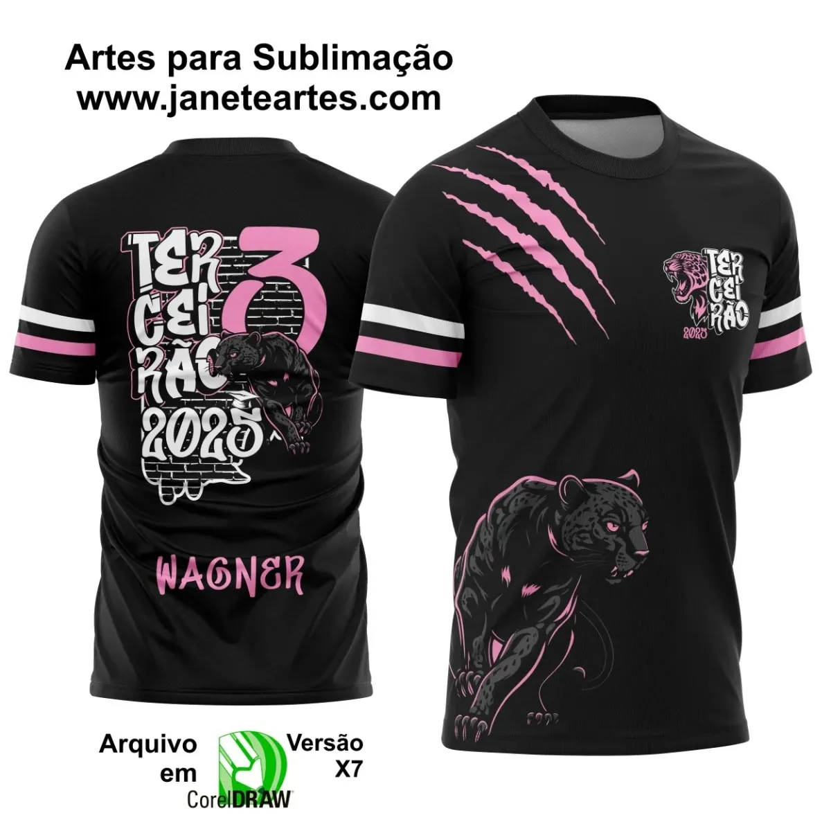 Arte Vetor Camiseta - Terceirão Pantera 2025 – Formandos 3º Ano 2025