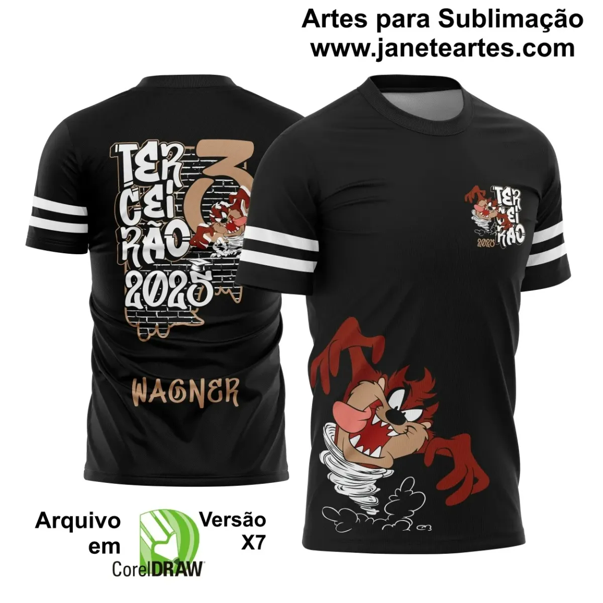 Arte Vetor Camiseta - Terceirão Taz Mania 2025 – Formandos 2025