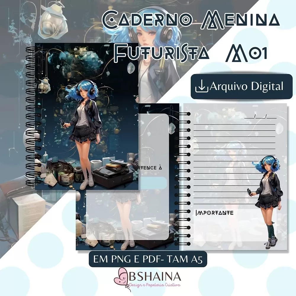 Caderno Menina Futurista (Bia Shaina)