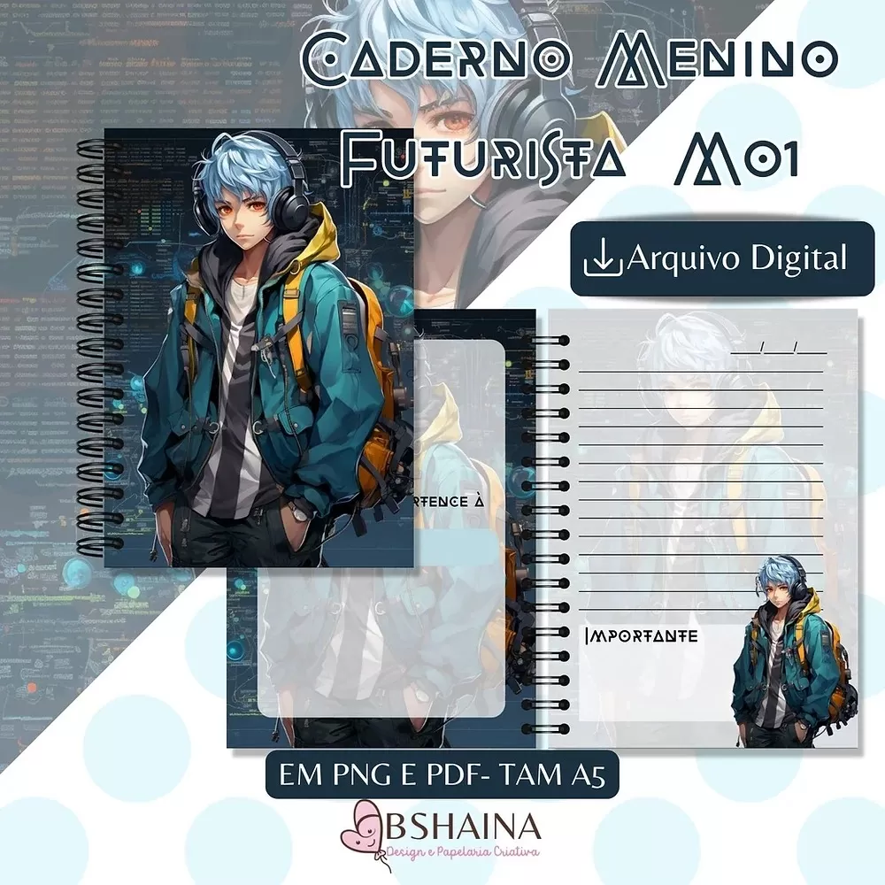 Caderno Menino Futurista (Bia Shaina)