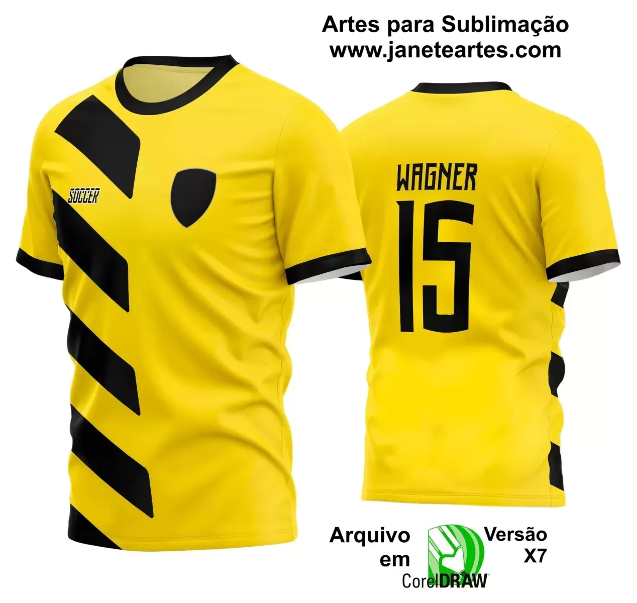 Template Camisa Amarela - Jogos Internos 2024 - Time Amador - Futebol 2024