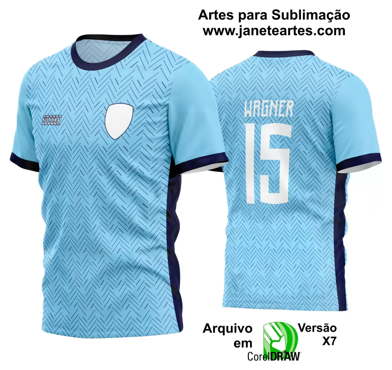 Template - Camisa Soccer Azul - Time Amador - Jogos Escolares - 2024 - 2025