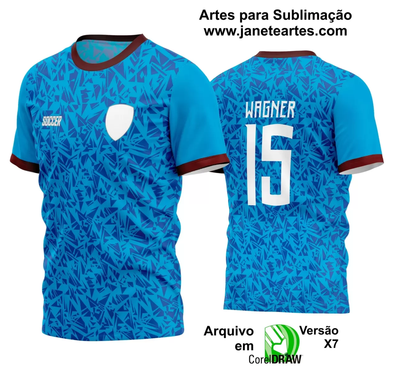 Template - Camisa Soccer Azul - Time Amador - Jogos Escolares - 2024 - 2025