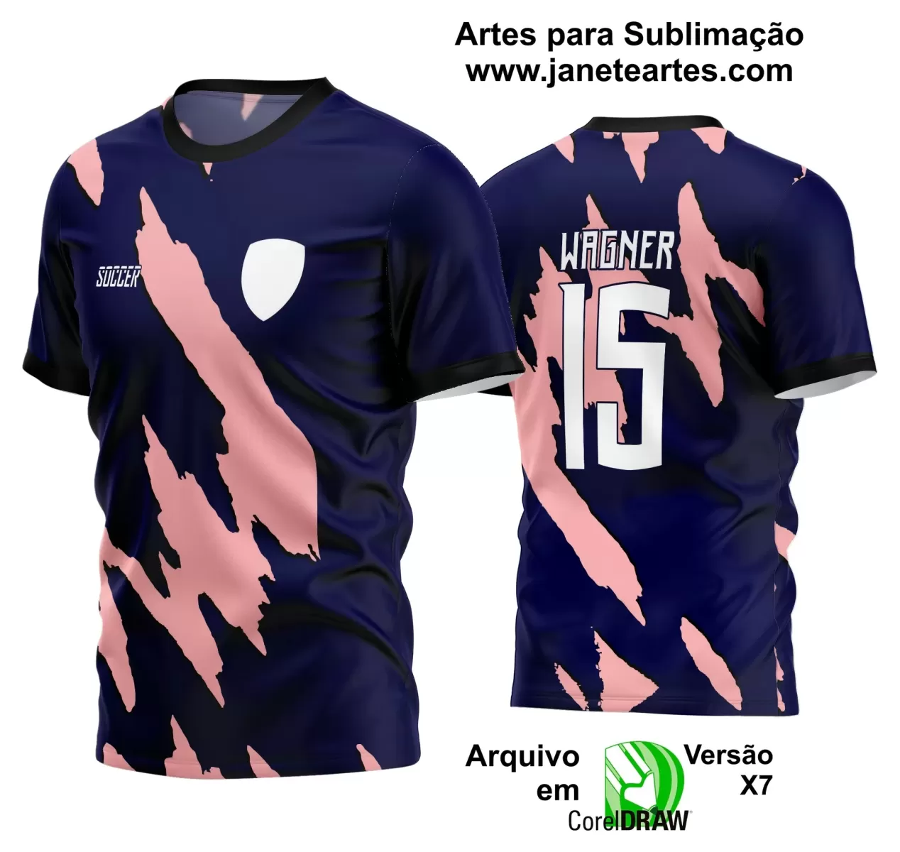 Template - Camisa Soccer Azul - Time Amador - Jogos Escolares - 2024 - 2025