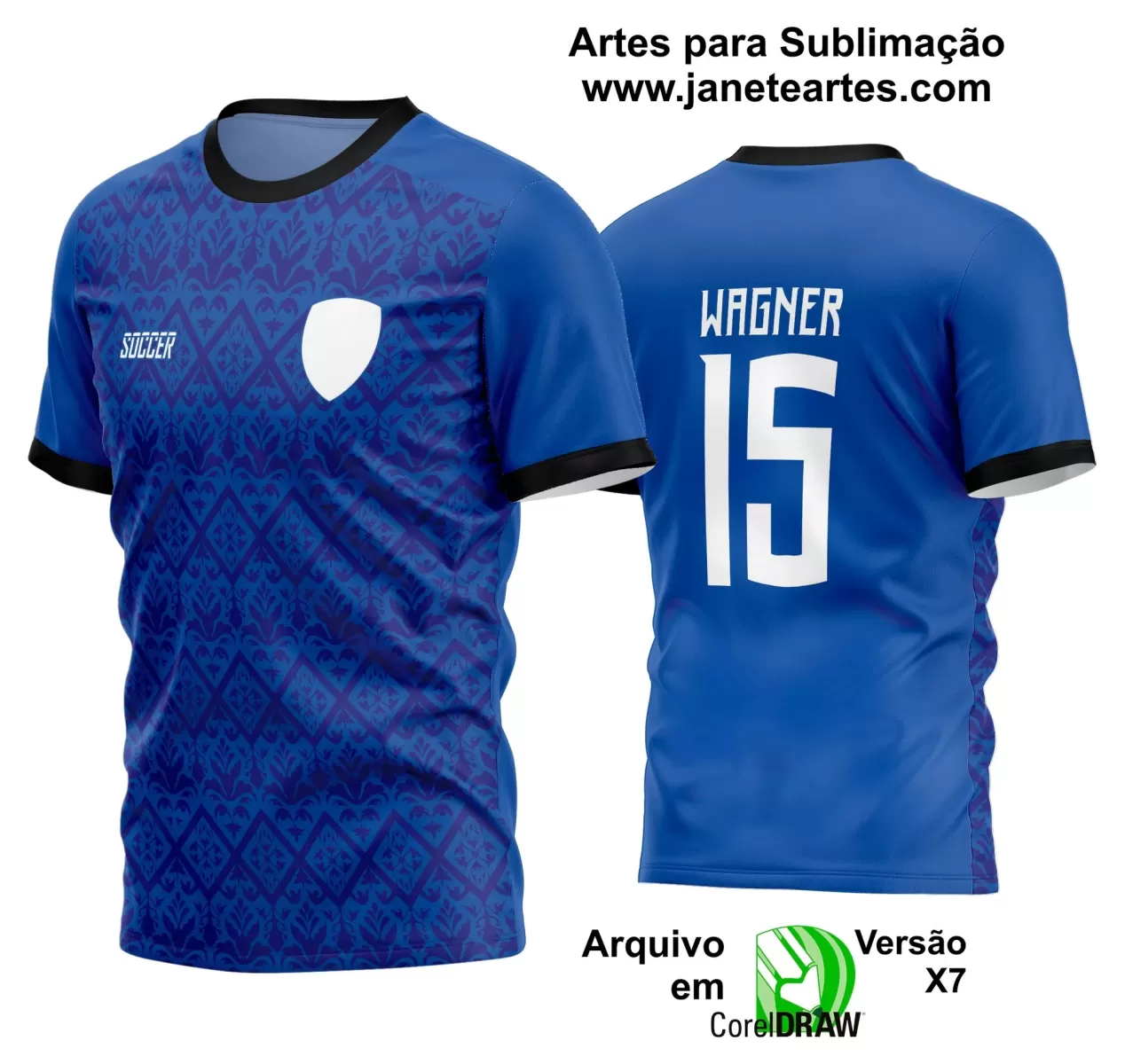 Template - Camisa Soccer Azul - Time Amador - Jogos Escolares - 2024 - 2025