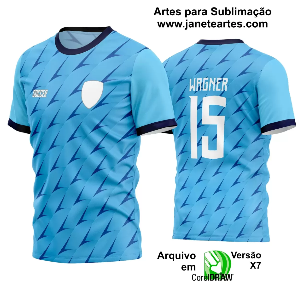 Template - Camisa Soccer Azul - Time Amador - Jogos Escolares - 2024 - 2025