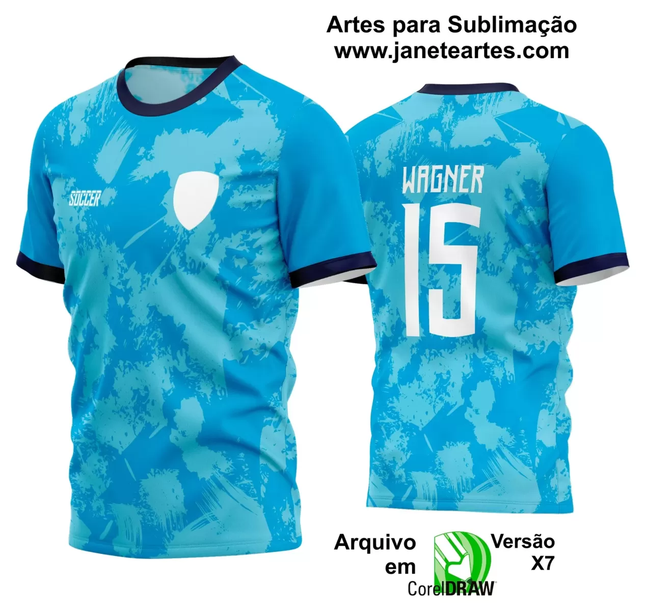 Template - Camisa Soccer Azul - Time Amador - Jogos Escolares - 2024 - 2025