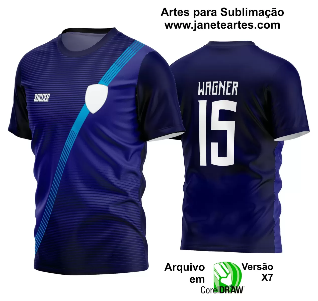 Template - Camisa Soccer Azul - Time Amador - Jogos Escolares - 2024 - 2025