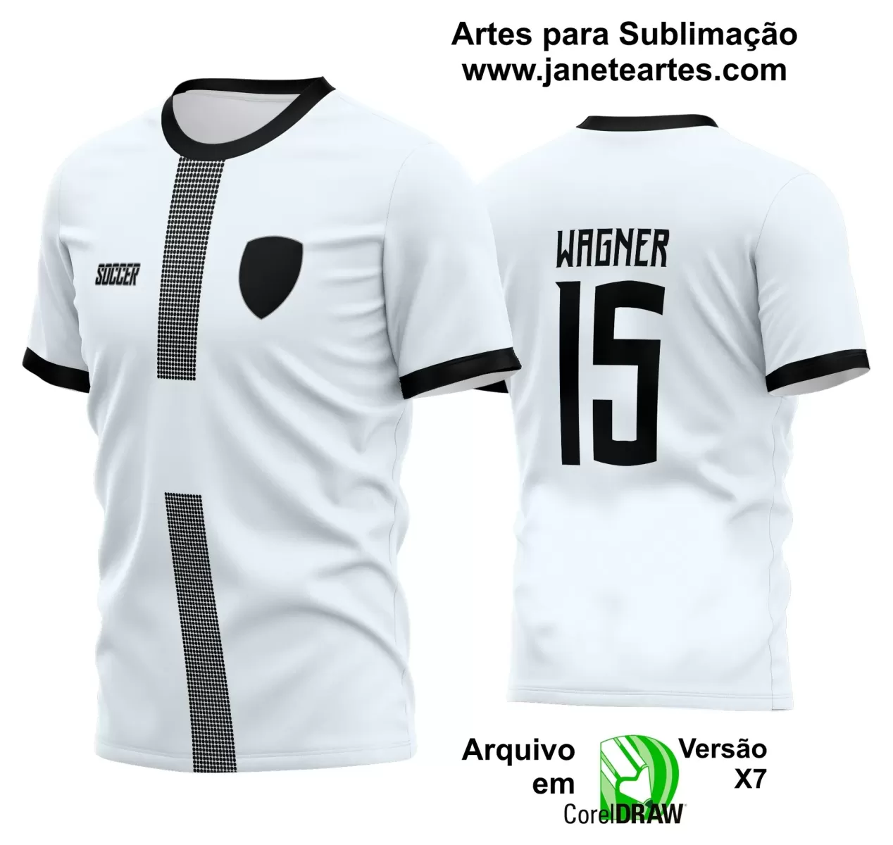 Template - Camisa Soccer Branca - Time Amador - Jogos Escolares - 2024 - 2025