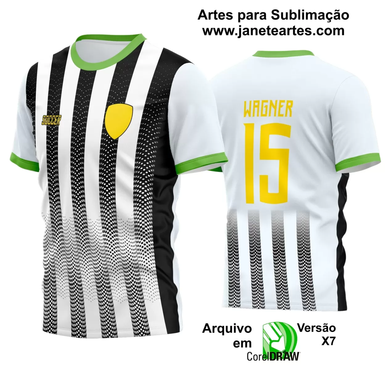 Template - Camisa Soccer Branca - Time Amador - Jogos Escolares - 2024 - 2025