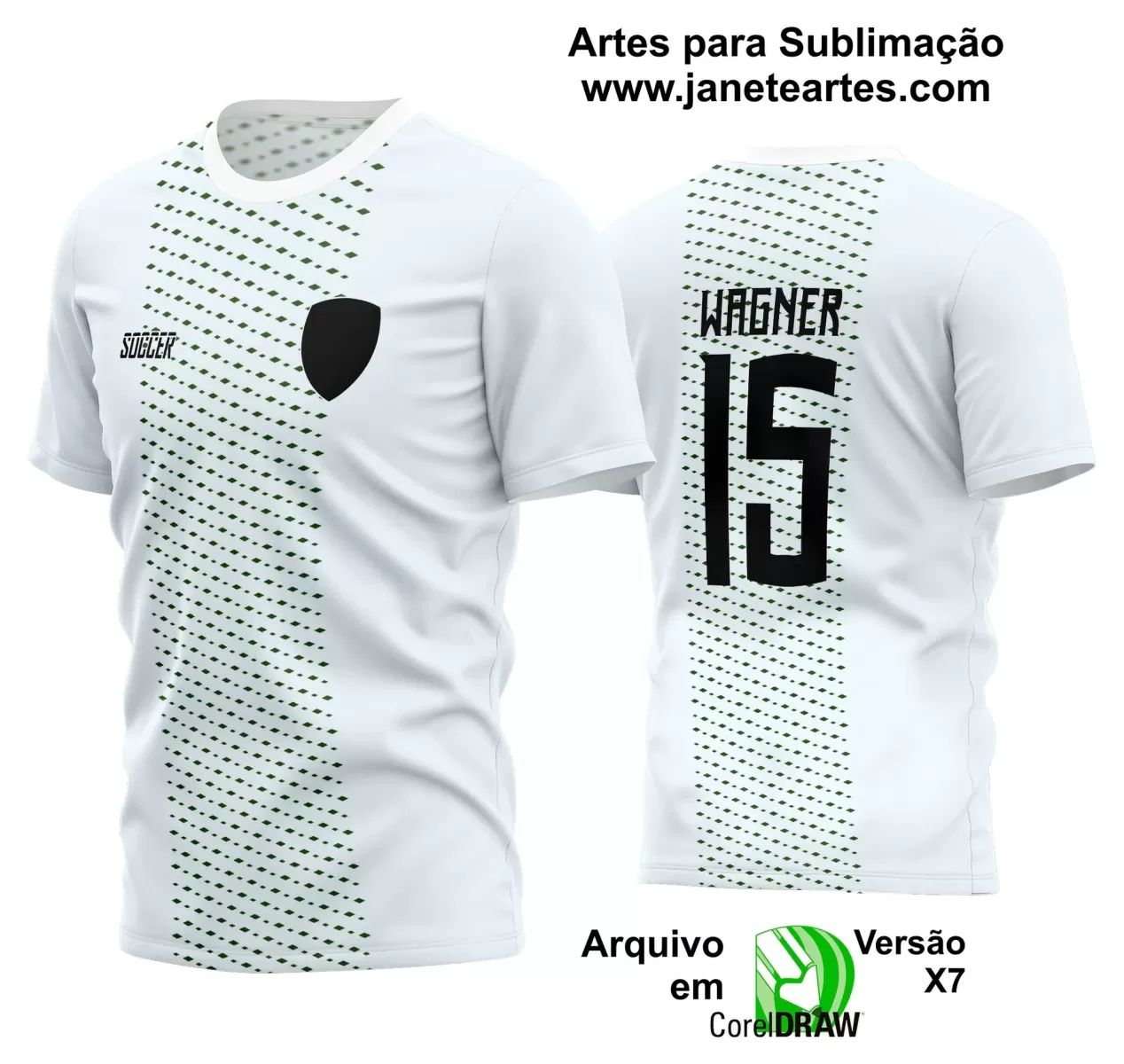 Template - Camisa Soccer Branca - Time Amador - Jogos Escolares - 2024 - 2025