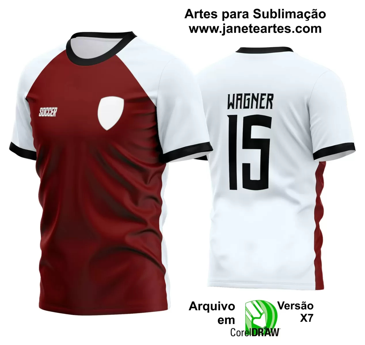 Template - Camisa Soccer Branca - Time Amador - Jogos Escolares - 2024 - 2025