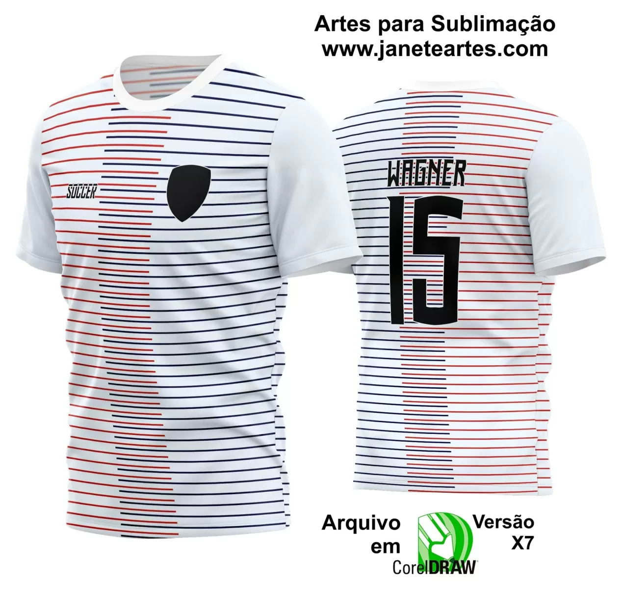 Template - Camisa Soccer Branca - Time Amador - Jogos Escolares - 2024 - 2025