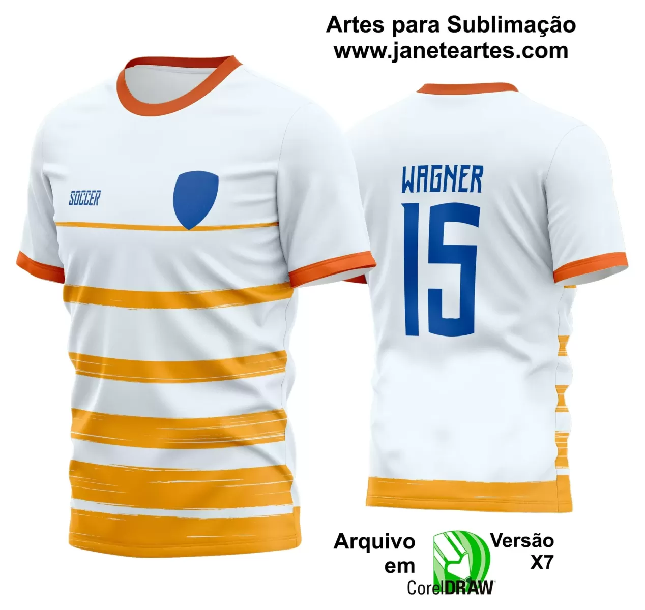 Template - Camisa Soccer Branca - Time Amador - Jogos Escolares - 2024 - 2025