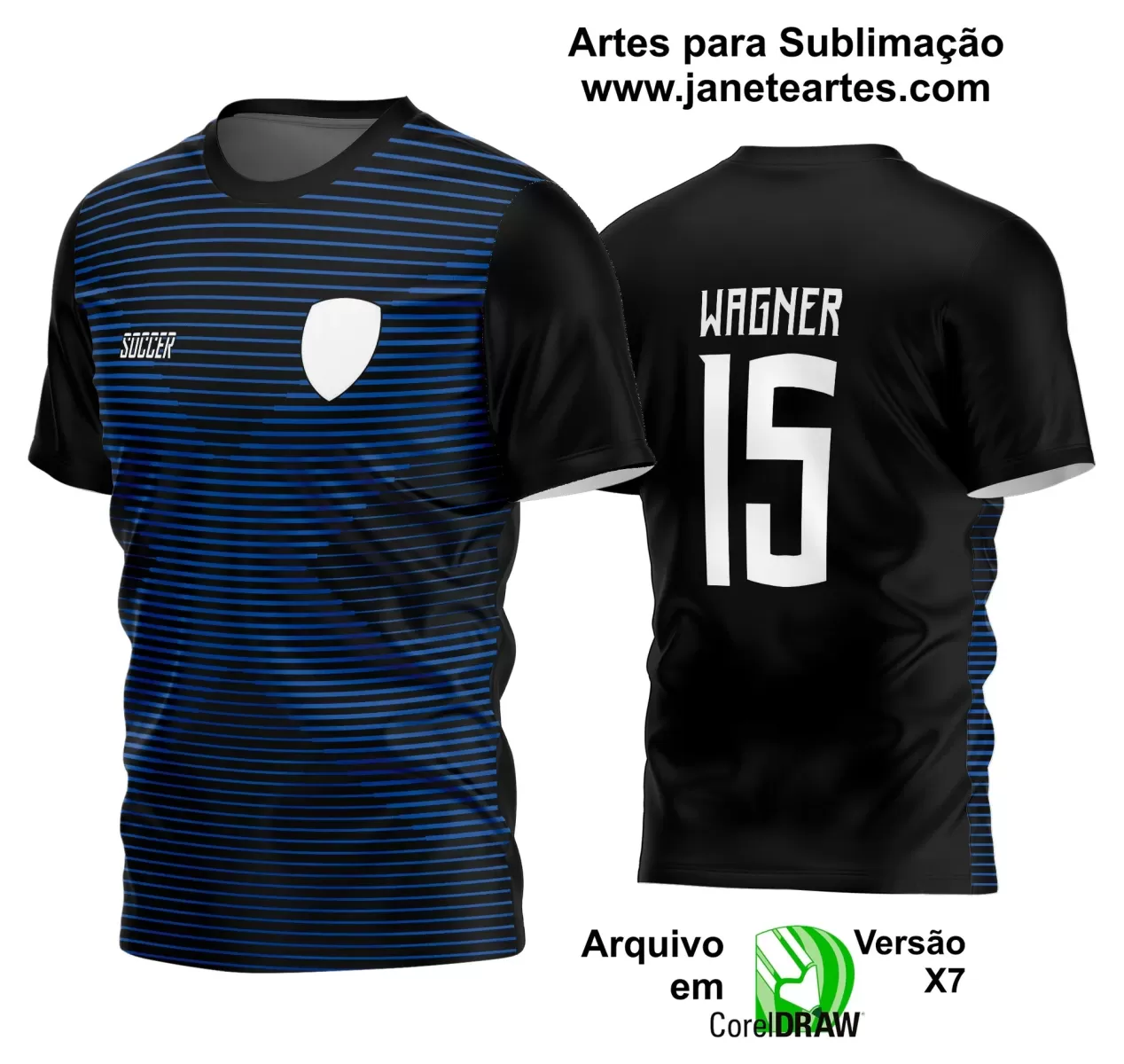 Template - Camisa Soccer Preta - Time Amador - Jogos Escolares - 2024 - 2025