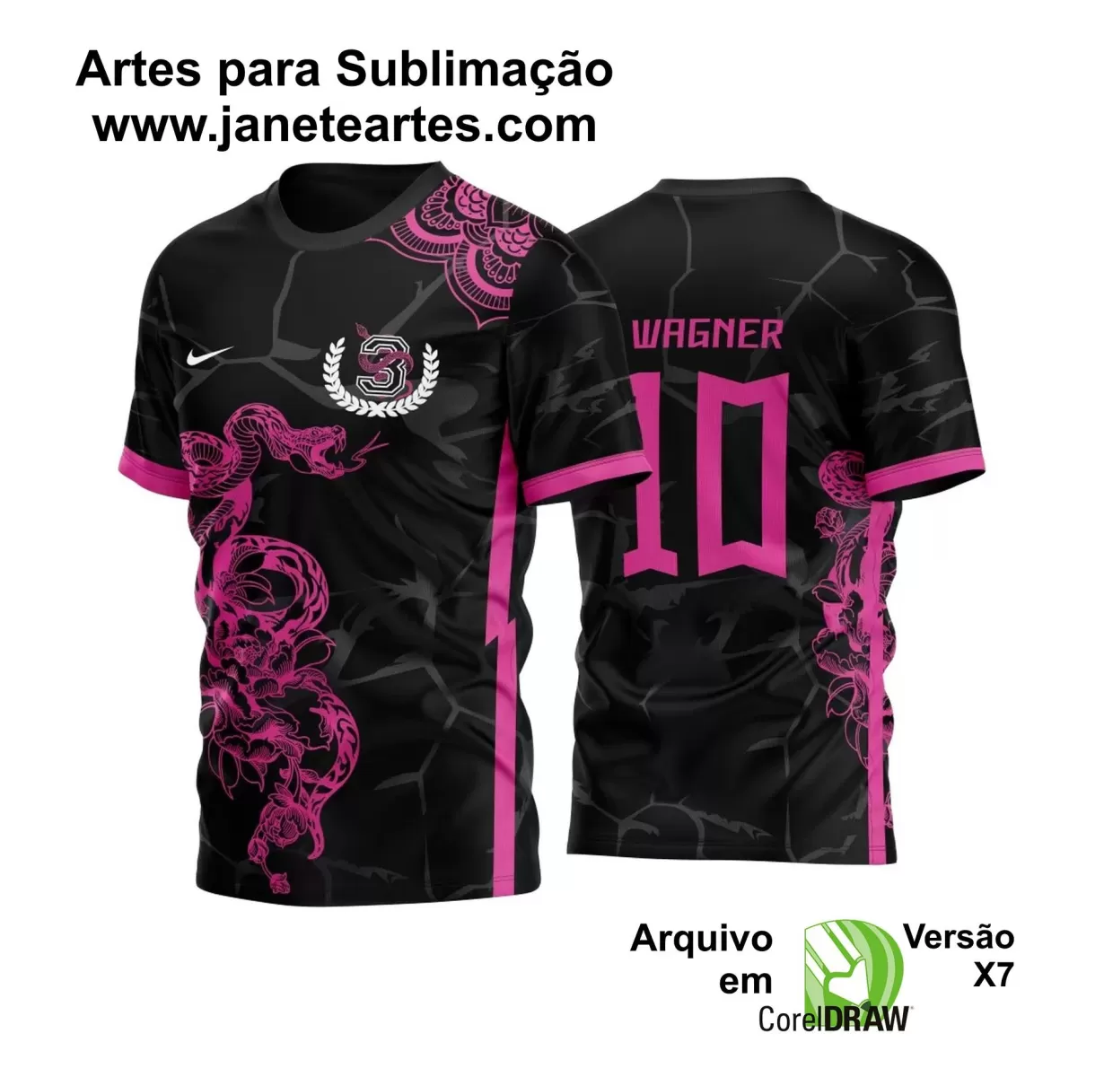 Template - Camisa de Interclasse Preta - Jogos Internos - Cobra - 2024 - 2025