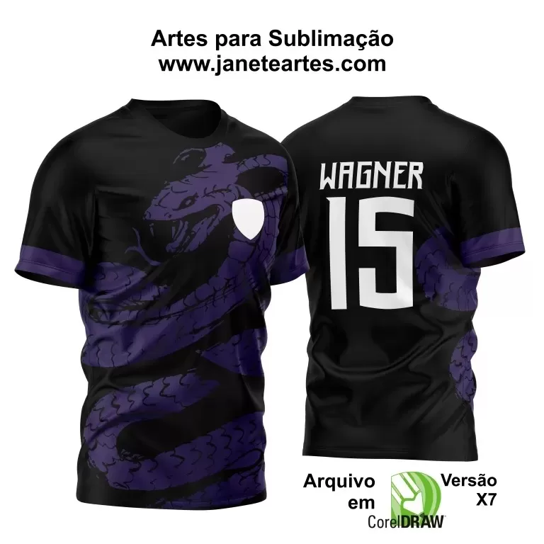 Template - Camisa de Interclasse Preta - Jogos Internos - Cobra - 2024 - 2025