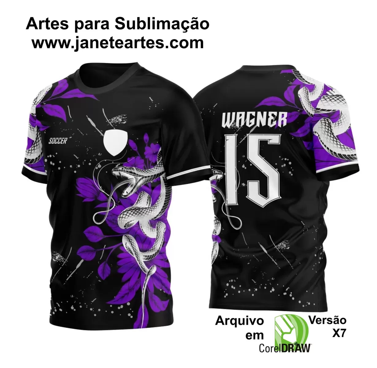 Template - Camisa de Interclasse Preta - Jogos Internos - Cobra - 2024 - 2025