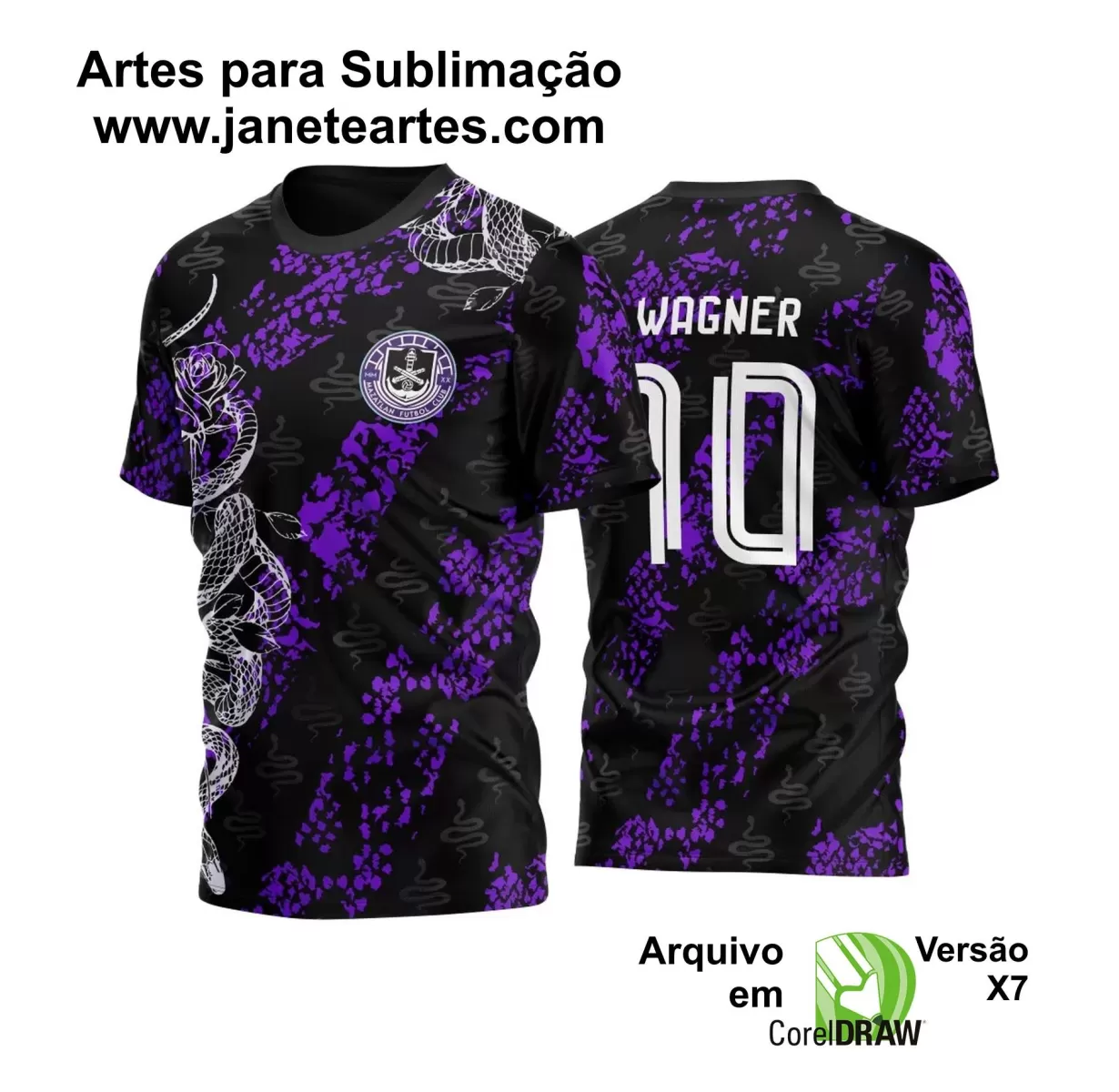 Template - Camisa de Interclasse Preta - Jogos Internos - Cobra - 2024 - 2025