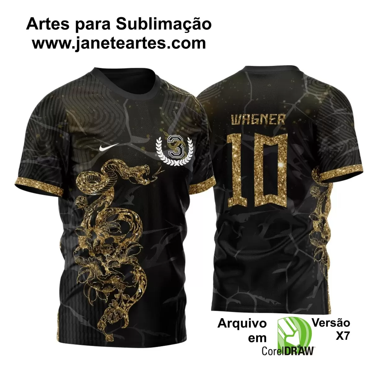 Template - Camisa de Interclasse Preta - Jogos Internos - Cobra - 2024 - 2025