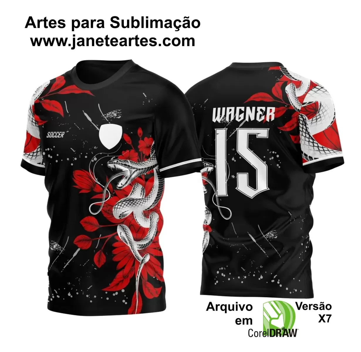 Template - Camisa de Interclasse Preta - Jogos Internos - Cobra - 2024 - 2025