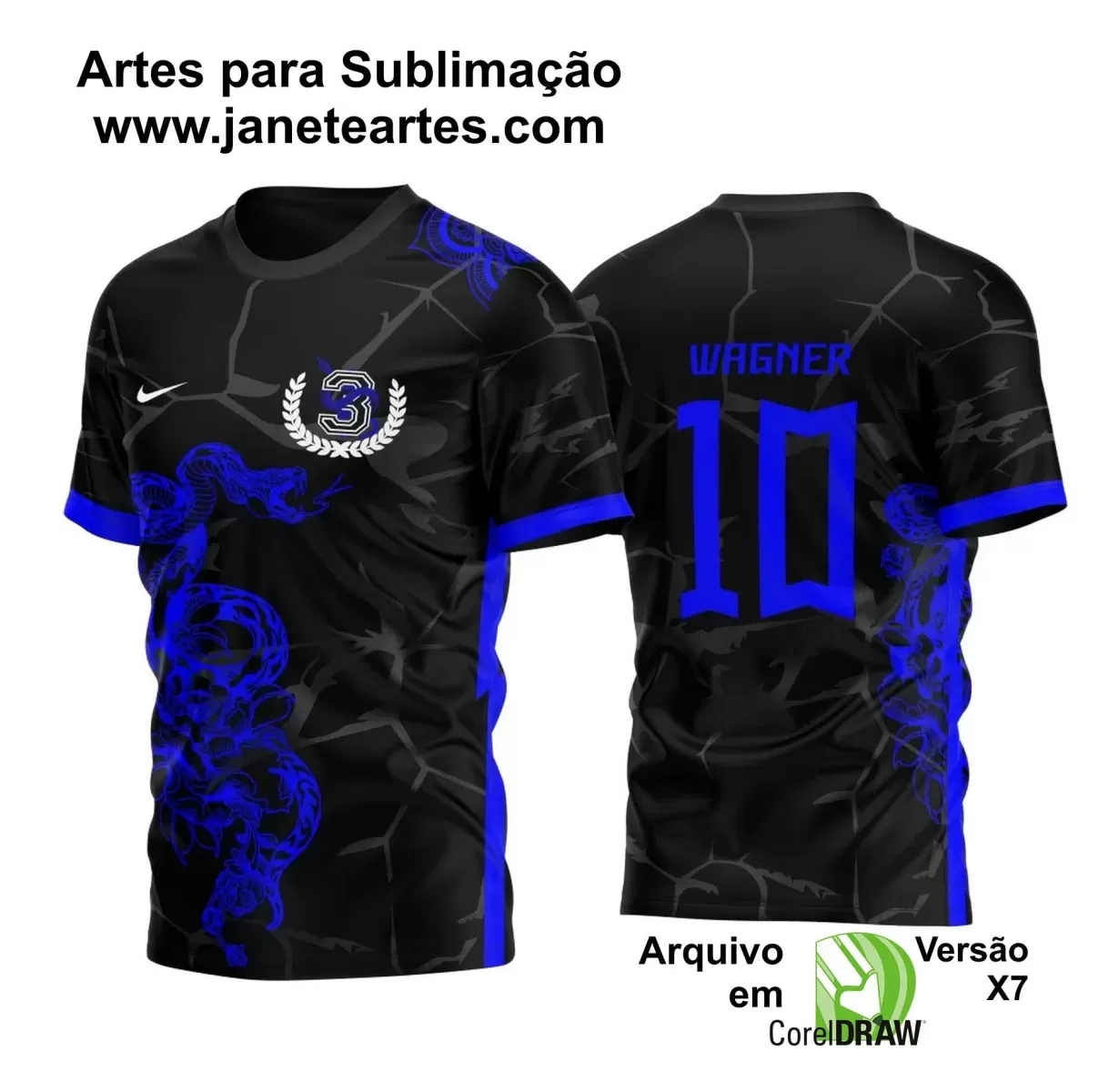 Template - Camisa de Interclasse Preta - Jogos Internos - Cobra - 2024 - 2025