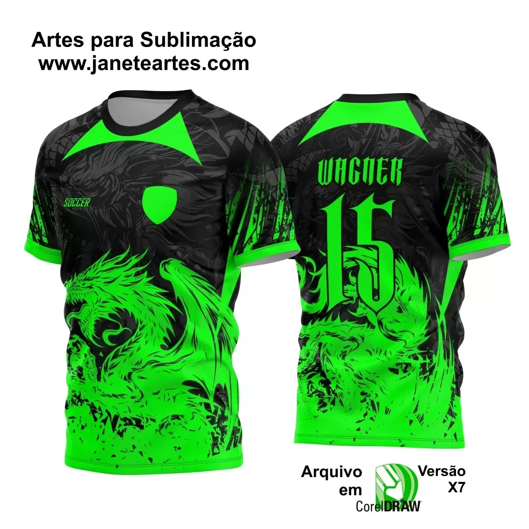 Template - Camisa de Interclasse Preta - Jogos Internos - Dragão - 2024 - 2025 