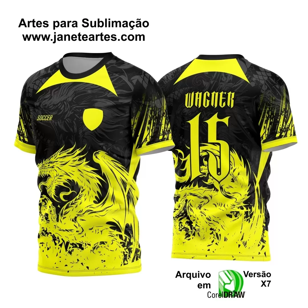 Template - Camisa de Interclasse Preta - Jogos Internos - Dragão - 2024 - 2025 