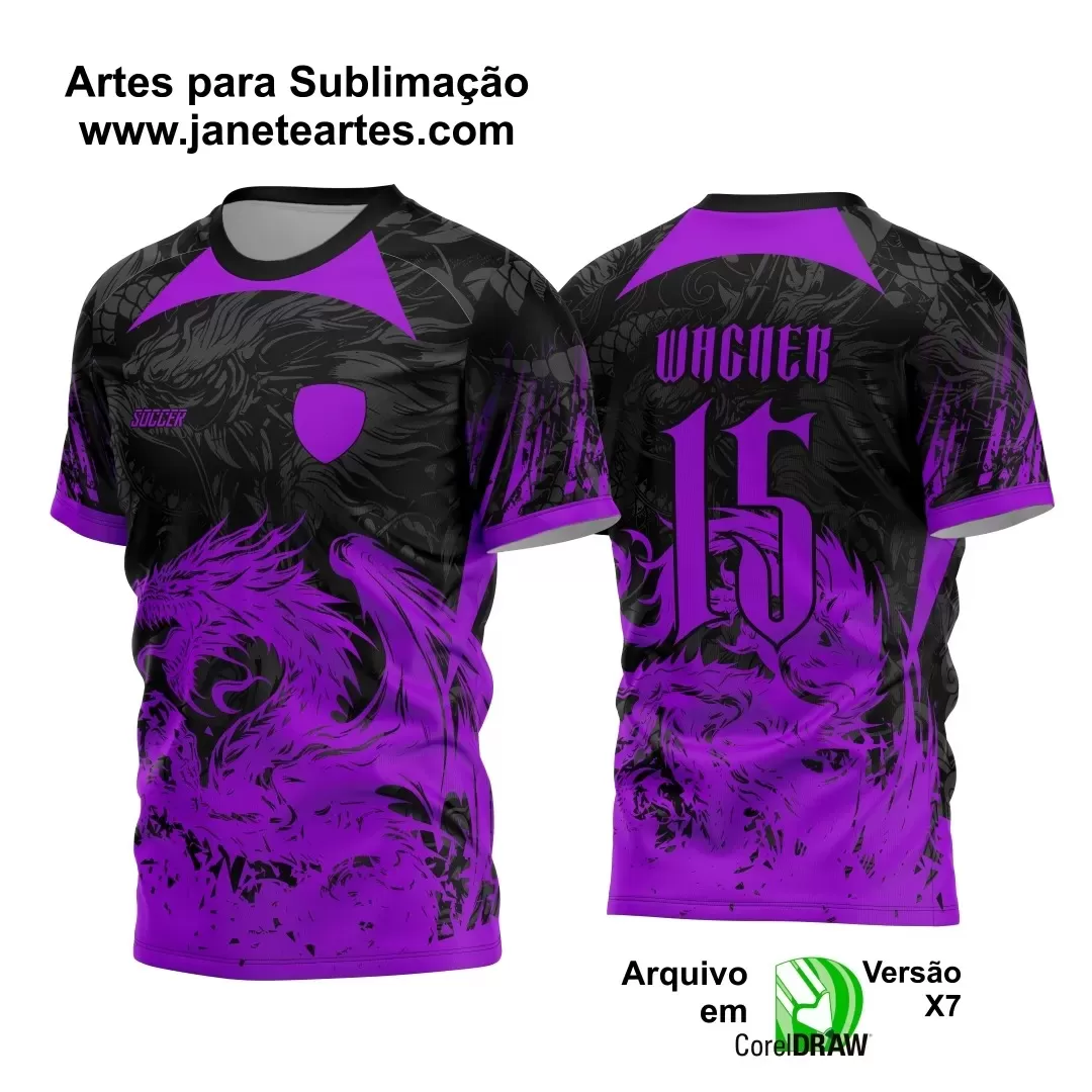 Template - Camisa de Interclasse Preta - Jogos Internos - Dragão - 2024 - 2025 