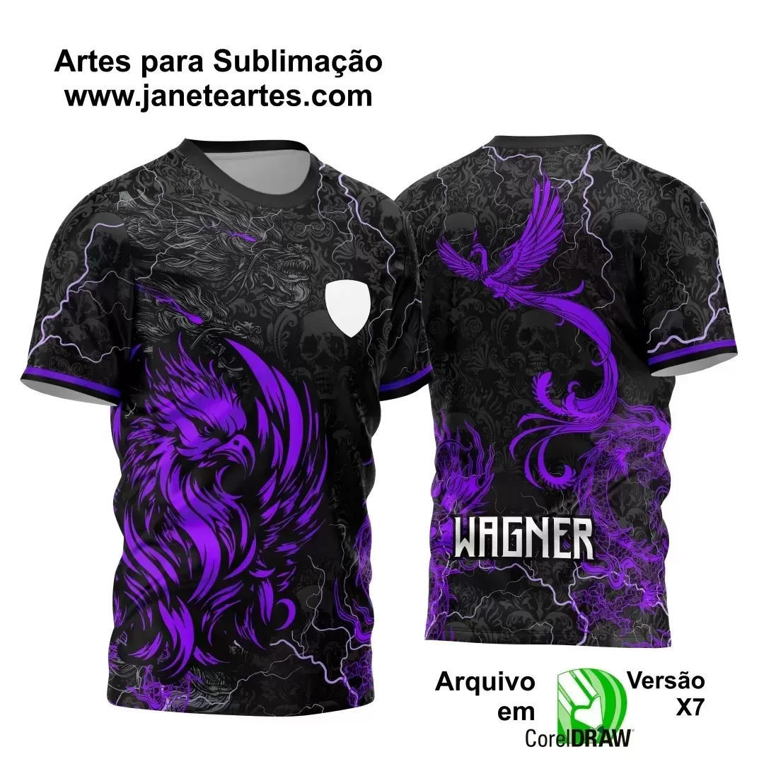 Template - Camisa de Interclasse Preta e Roxa - Jogos Internos - Fênix - 2024 - 2025