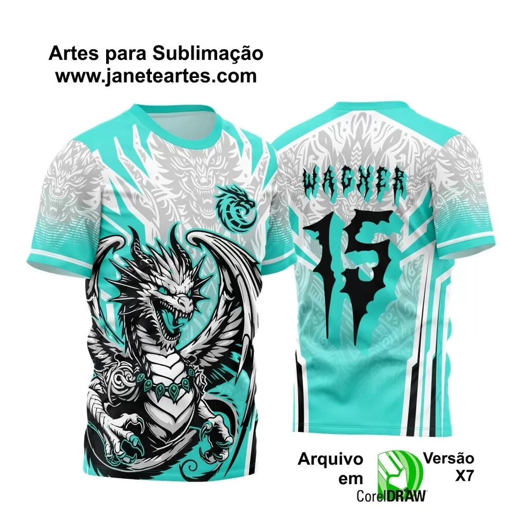 Template Camiseta de Interclasse - Jogos Internos - Dragão - 2024 - 2025