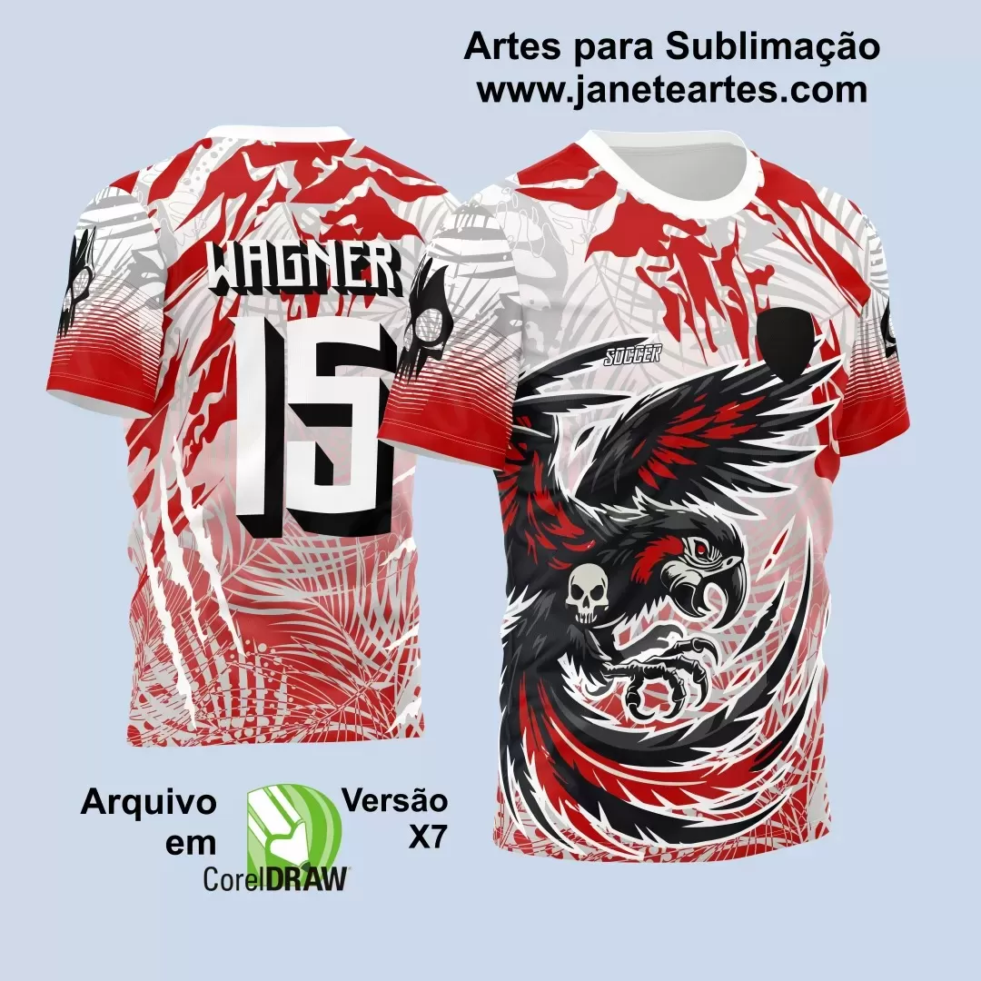 Template para Camisa de Interclasse - Jogos Internos - Arara Caveira - Janete Artes - 2024 - 2025