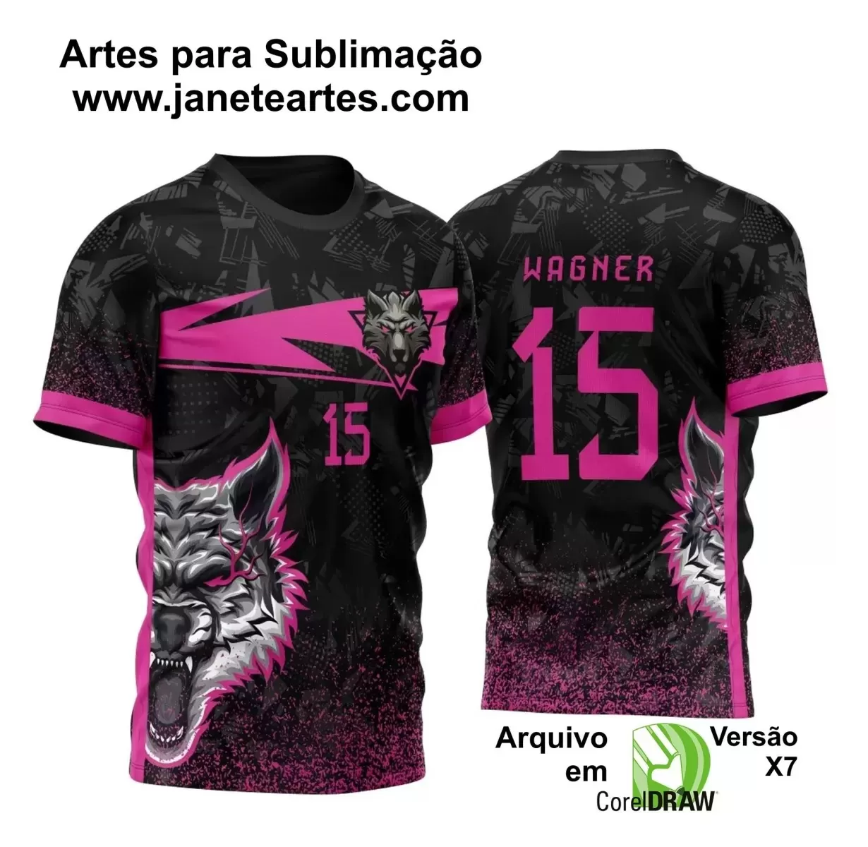 Template para Camisa de Interclasse - Jogos Internos - Lobo - 2024 - 2025