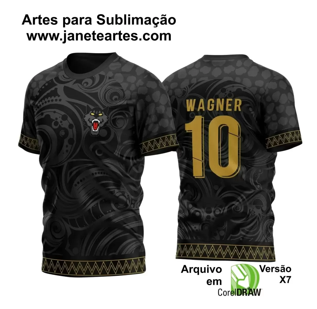 Template para Camisa de Interclasse - Jogos Internos - Lobo - 2024 - 2025